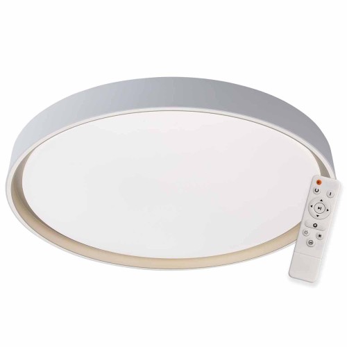 CÓD.9044 PLAFON LED REDONDO 106W REGULÁVEL Ø78CM BRANCO E DOURADO