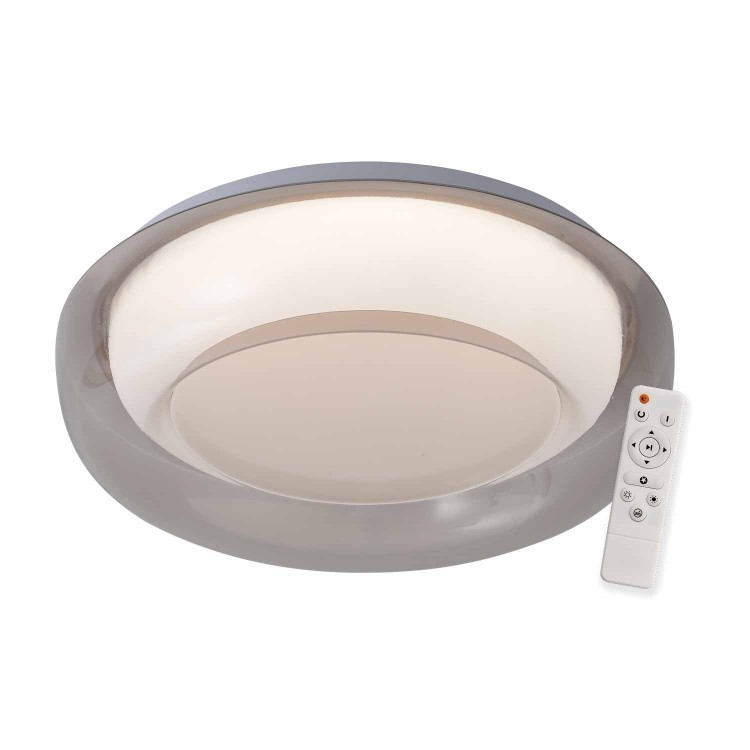 CÓD.9046 PLAFON LED REDONDO 68W REGULÁVEL Ø60CM BRANCO E FUMÊ