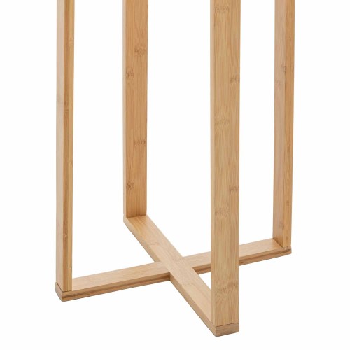 PIE DE SALÓN DE FRESNO BARNIZ NATURAL E TELA TC EM COR BEIGE