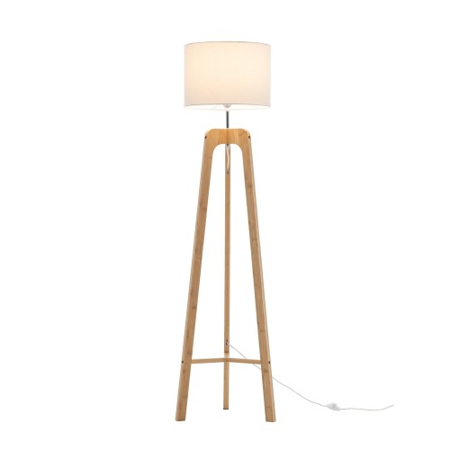 KOD. 9048 STEHLAMPE AUS ESCHENHOLZ MIT NATURFARBENER LACKIERUNG UND TC-STOFF IN BEIGE