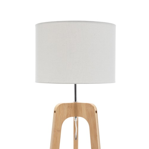 KOD. 9048 STEHLAMPE AUS ESCHENHOLZ MIT NATURFARBENER LACKIERUNG UND TC-STOFF IN BEIGE