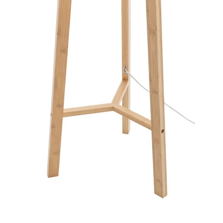 COD. 9048 LAMPADAIRE EN BOIS DE FRÊNE VERNI NATUREL ET ABAT-JOUR EN TISSU TC COULEUR BEIGE