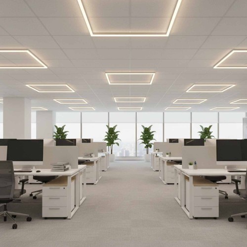 COD. 55600 PROFILO LED SOSPESO IN ALLUMINIO BIANCO 59,5 X 59,5 CM COD. 55600 PROFILO LED SOSPESO IN ALLUMINIO BIANCO 59,5 X 59,5 CM