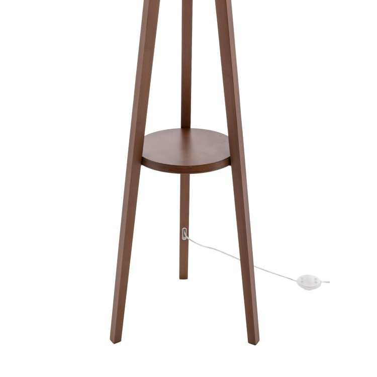 COD. 9049 LAMPADAIRE EN BOIS COULEUR ACAJOU ET ABAT-JOUR EN TISSU TC COULEUR BEIGE