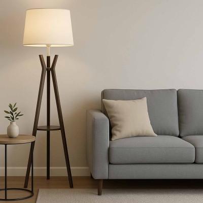 COD. 9049 PIANTANA IN LEGNO COLORE MOGANO E TESSUTO TC COLOR BEIGE