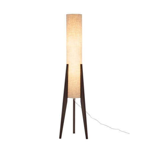 CÓD. 9051 PIANTANA A 2 LUCI IN LEGNO COLOR MOGANO E PARALUME IN TESSUTO TC COLOR BEIGE