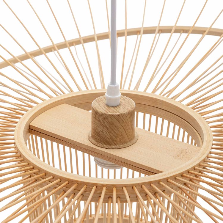 COD. 9054 COLGANTE 1L MADERA Y ACERO PINTADO BLANCO Ø60CM