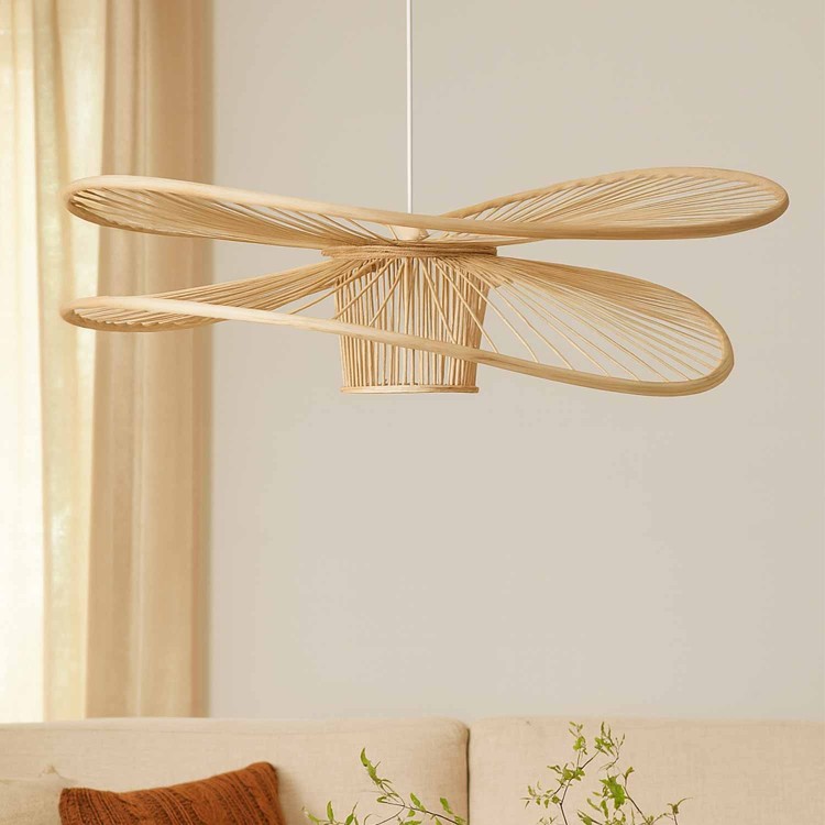 COD. 9055 PENDENTE 1L MADEIRA E AÇO PINTADO BRANCO Ø80CM