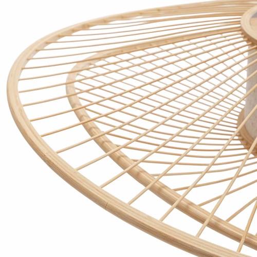 COD. 9056 LAMPADARIO 1L LEGNO, TESSUTO TC E ACCIAIO VERNICIATO BIANCO Ø70CM