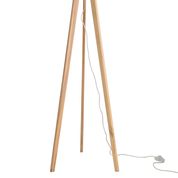 CÓD. 9059 STEHLAMPE AUS ESCHEHOLZ MIT NATURLACK UND TC-STOFF IN AQUAMARIN