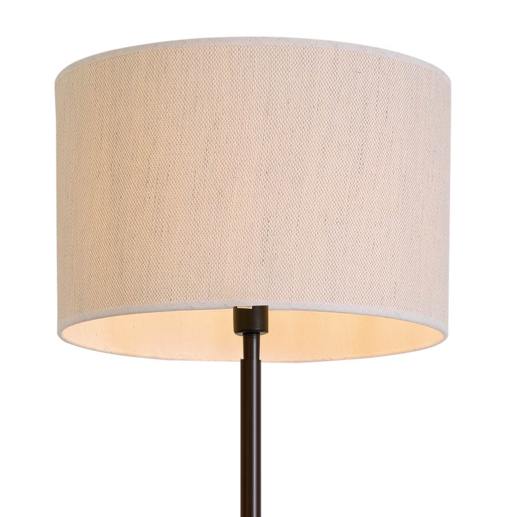 CÓD. 9058 STEHLAMPE AUS SCHWARZEM STAHL MIT TC-STOFFSCHIRM IN BEIGE