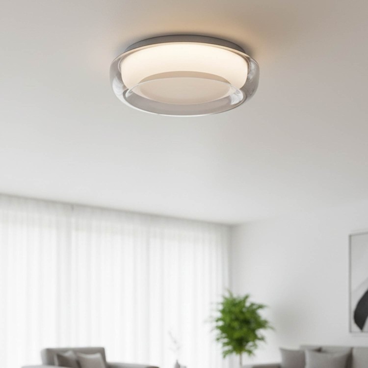 CÓD.9045 PLAFONIERA LED ROTONDA 20W REGOLABILE Ø30CM BIANCO E FUMÉ