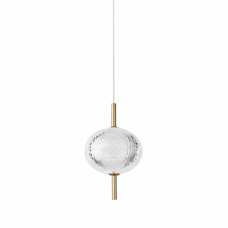 CÓD. 3323 PENDENTE LED EM ACRÍLICO E AÇO DOURADO