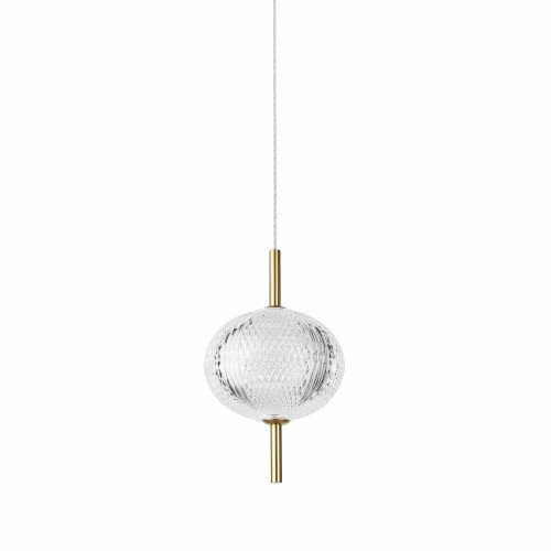 CÓD. 3323 PENDENTE LED EM ACRÍLICO E AÇO DOURADO