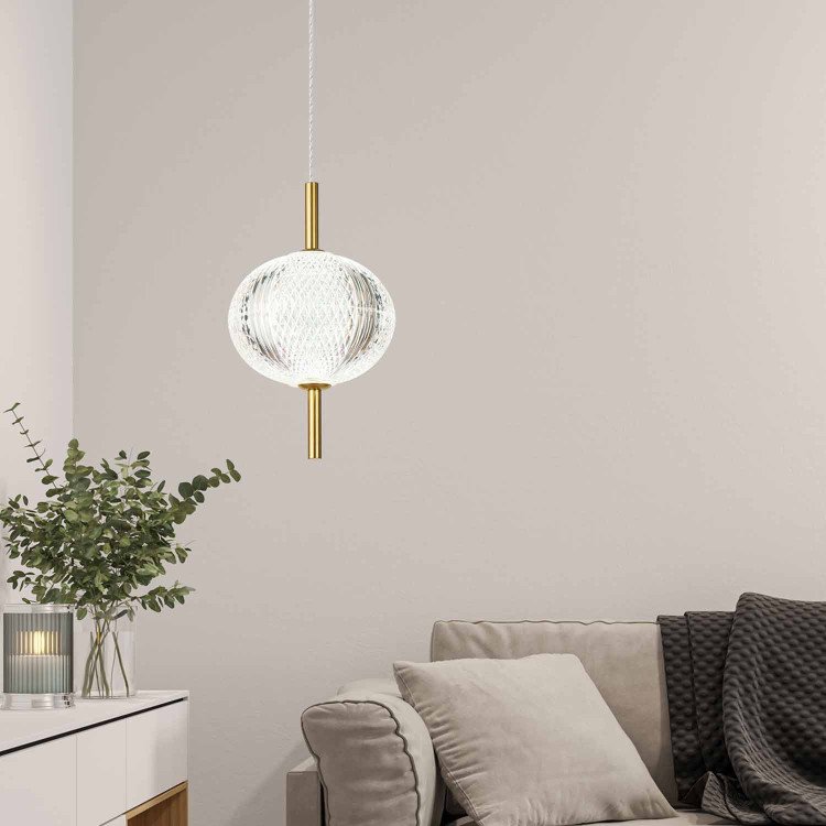 ARTIKEL-NR. 3323 LED-PENDELLEUCHTE AUS ACRYL UND GOLDSTAHL