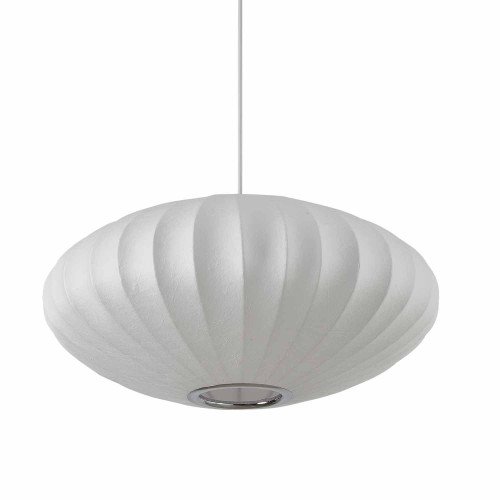 COD. 3325 LAMPADARIO A SOSPENSIONE 1L SETA ARTIFICIALE CON TRAMA DI FILO Ø40CM