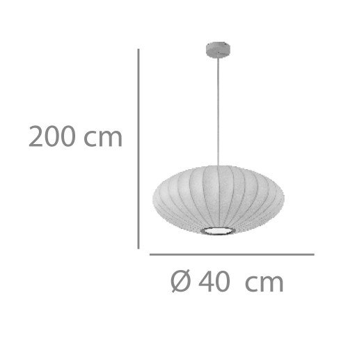 CODE 3325 SUSPENSION 1L SOIE ARTIFICIELLE AVEC TEXTURE DE FIL Ø40CM