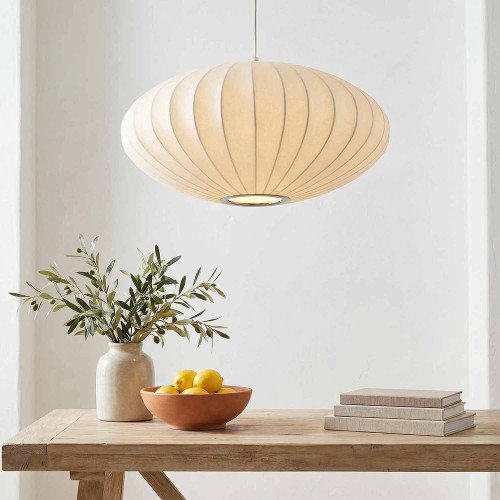 CÓD.3326 COLGANTE 1L SEDA ARTIFICIAL CON TEXTURA DE HILO Ø50CM