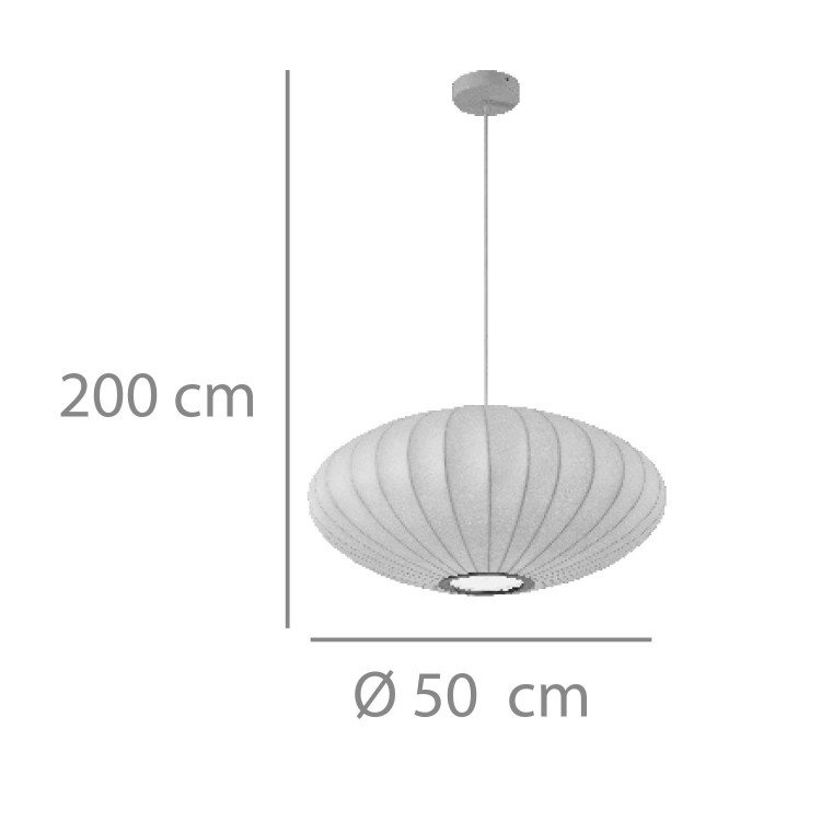 CÓD.3326 COLGANTE 1L SEDA ARTIFICIAL CON TEXTURA DE HILO Ø50CM