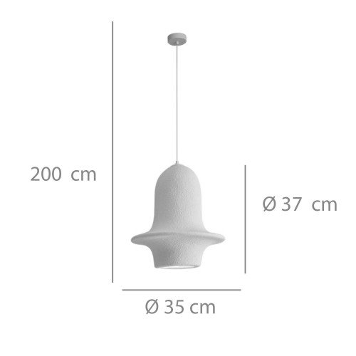 CÓD.3332 COLGANTE 1L IMITACIÓN PIEDRA Ø35CM