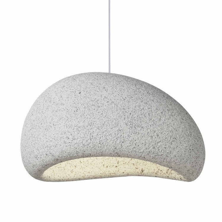 ART.-NR. 3335 PENDELLEUCHTE 1-FLAMMIG STEINOPTIK GRAU Ø 40CM