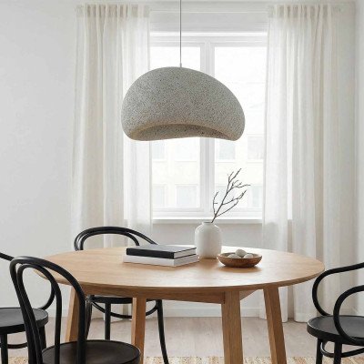 ART.-NR. 3335 PENDELLEUCHTE 1-FLAMMIG STEINOPTIK GRAU Ø 40CM