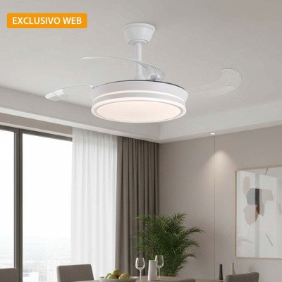 CÓD. 7070 VENTOINHA DE TETO LED DC BRANCA 91,5 CM