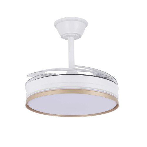 ART.-NR. 7071 LED DC DECKENVENTILATOR WEISS-GOLD 91,5 CM
