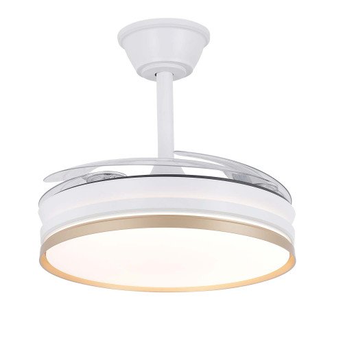 CÓD. 7071 VENTOINHA DE TETO LED DC BRANCA E DOURADA 91,5 CM