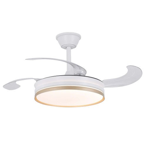 ART.-NR. 7071 LED DC DECKENVENTILATOR WEISS-GOLD 91,5 CM