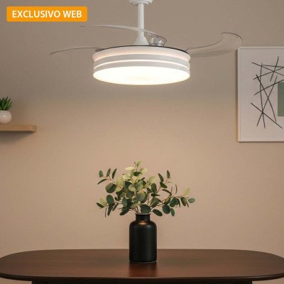 COD. 7072 VENTILATORE DA SOFFITTO LED DC BIANCO 91,5 CM