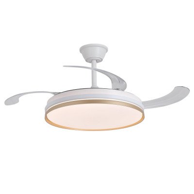 COD. 7074 VENTILATORE DA SOFFITTO LED DC BIANCO E ORO 106 CM 2