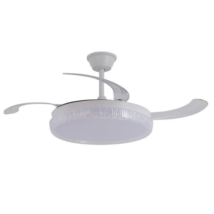 COD. 7075 VENTILATORE DA SOFFITTO LED DC BIANCO 106 CM