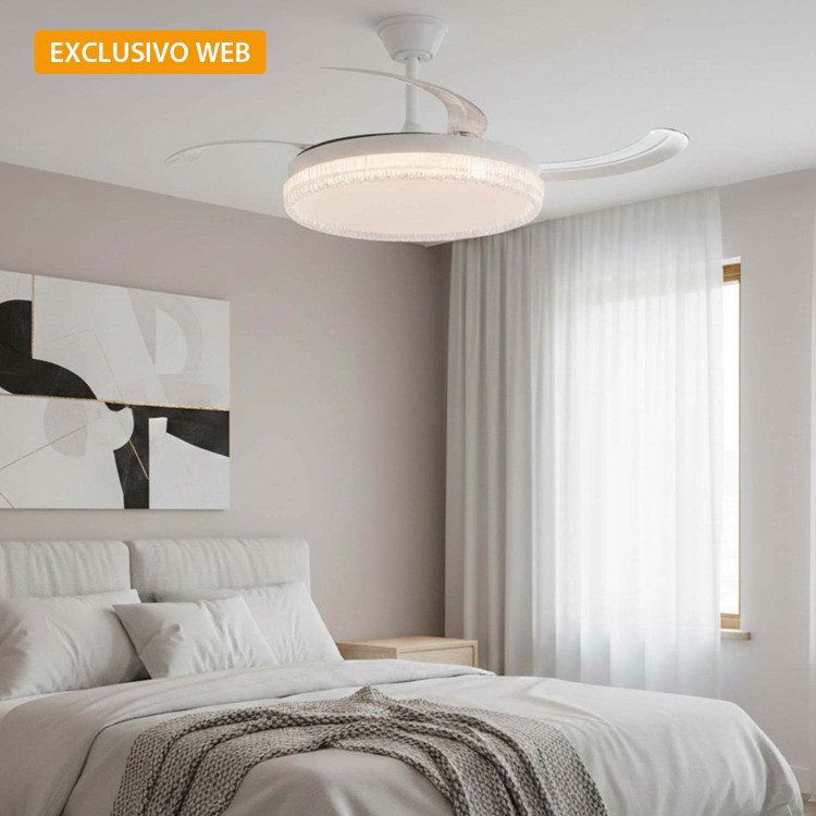 ART.-NR. 7075 LED DC DECKENVENTILATOR WEISS 106 CM