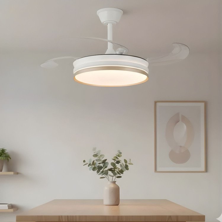 RÉF. 7071 VENTILATEUR DE PLAFOND LED DC BLANC ET DORÉ 91,5 CM