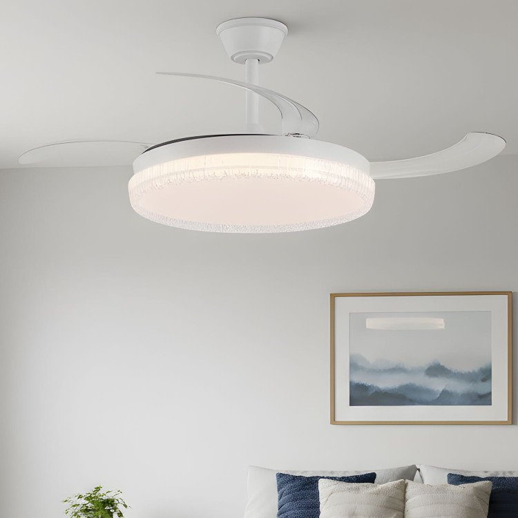 COD. 7075 VENTILATORE DA SOFFITTO LED DC BIANCO 106 CM