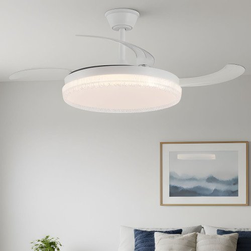 COD. 7075 VENTILATORE DA SOFFITTO LED DC BIANCO 106 CM