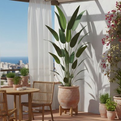 RÉF. 3343 PLANTE ARTIFICIELLE DÉCORATIVE STRELITZIA 210CM