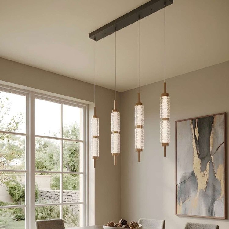 CÓD.3320 PENDENTE LED EM ACRÍLICO E AÇO DOURADO