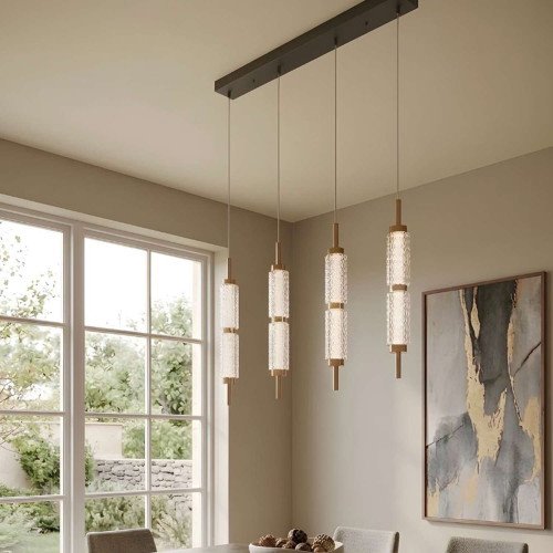 CÓD.3320 PENDENTE LED EM ACRÍLICO E AÇO DOURADO