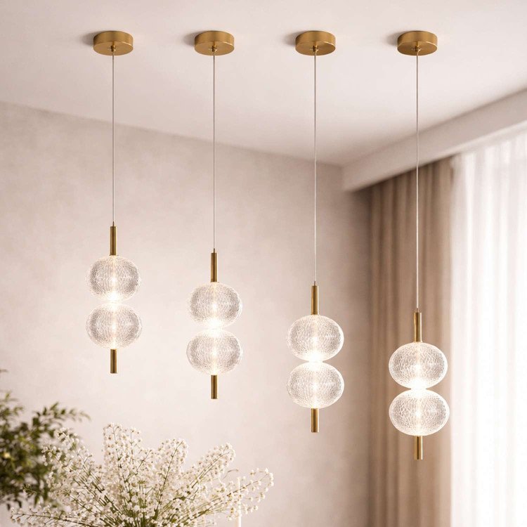 CÓD. 3322 PENDENTE LED ACRÍLICO E AÇO DOURADO