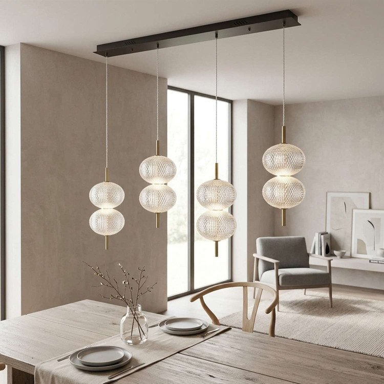 CÓD. 3322 PENDENTE LED ACRÍLICO E AÇO DOURADO