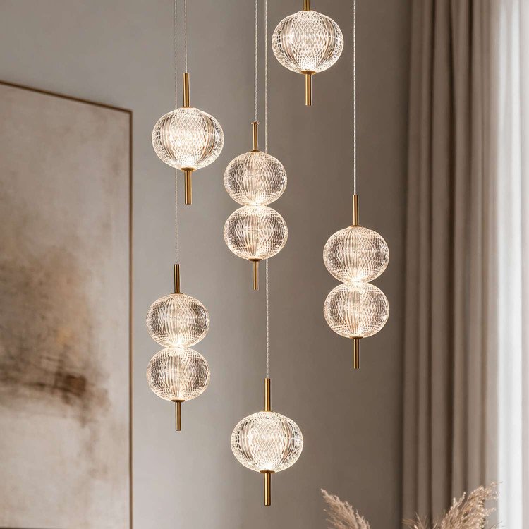 ARTIKEL-NR. 3323 LED-PENDELLEUCHTE AUS ACRYL UND GOLDSTAHL