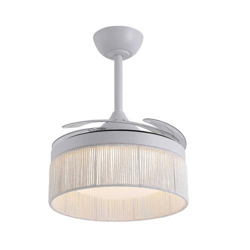 CODE 7089 VENTILATEUR LED DC BLANC ET CORDE EN FIL NATUREL BLANC 38W Ø91CM