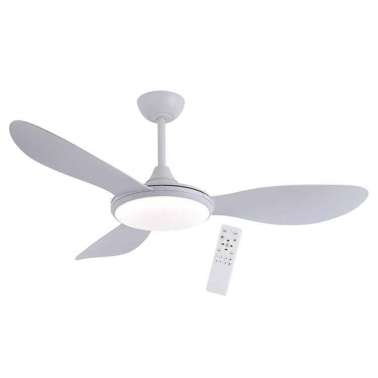 RÉF.7091 VENTILATEUR LED DC BLANC ET PALES ABS BLANC 24W Ø132CM