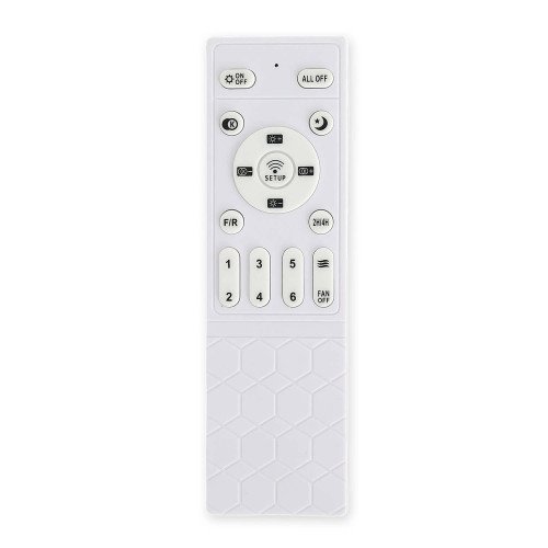 CÓD.7087 VENTILADOR LED DC BLANCO Y PALAS MADERA BLANCA 18W Ø132CM