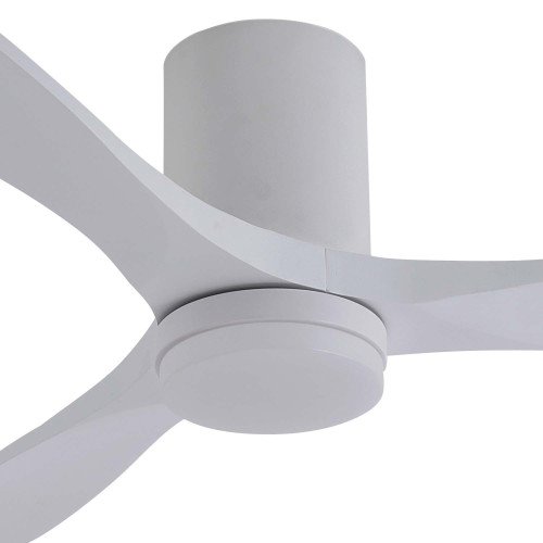 ART.-NR. 7087 LED-DECKENVENTILATOR DC WEISS UND FLÜGEL AUS WEISSEM HOLZ 18W Ø132CM