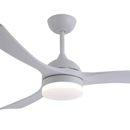 COD. 7088 VENTILATORE LED DC BIANCO E PALE IN LEGNO BIANCO 20W Ø132CM