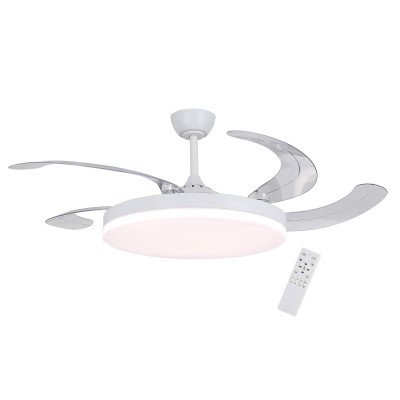 CÓD.7078 VENTILADOR LED DC BRANCO 5 PÁS DOBRÁVEIS 95W Ø132CM 2