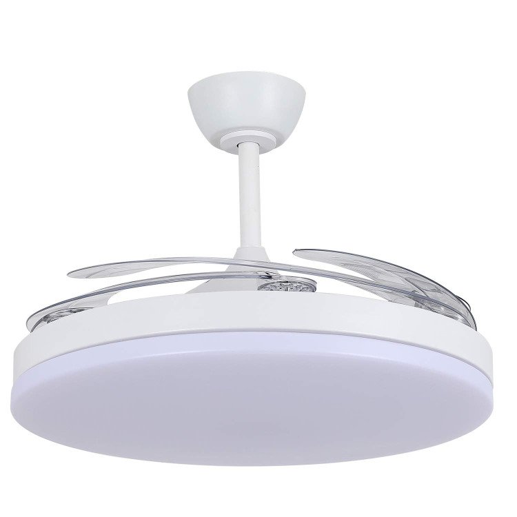 CÓD.7078 VENTILADOR LED DC BLANCO 5 PALAS PLEGABLES 95W Ø132CM